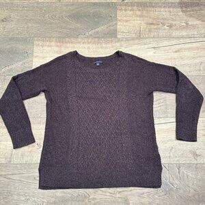 AMERICAN EAGLE Womens Purple Cable Knit Sweater Size M Academia Preppy‎ Cozycore
